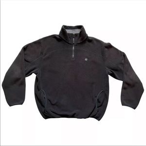 Vtg Nautica Competition Black 1/4 Zip Pullover Fleece